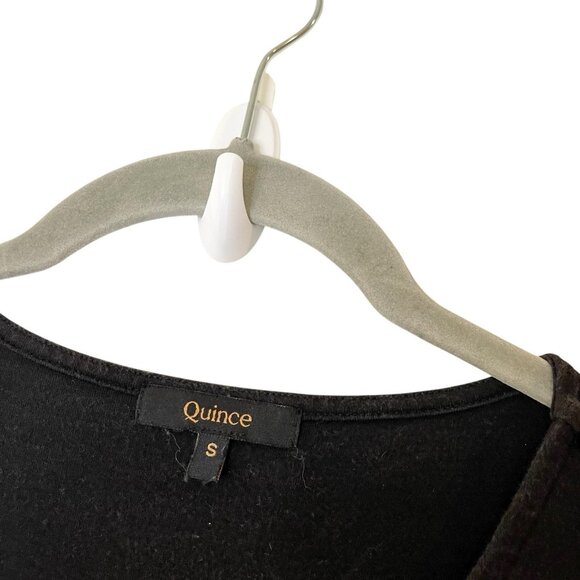 Quince Black Tencel Jersey Short Sleeve Midi Dress Solid Black Minimalist Size S - Picture 5 of 7